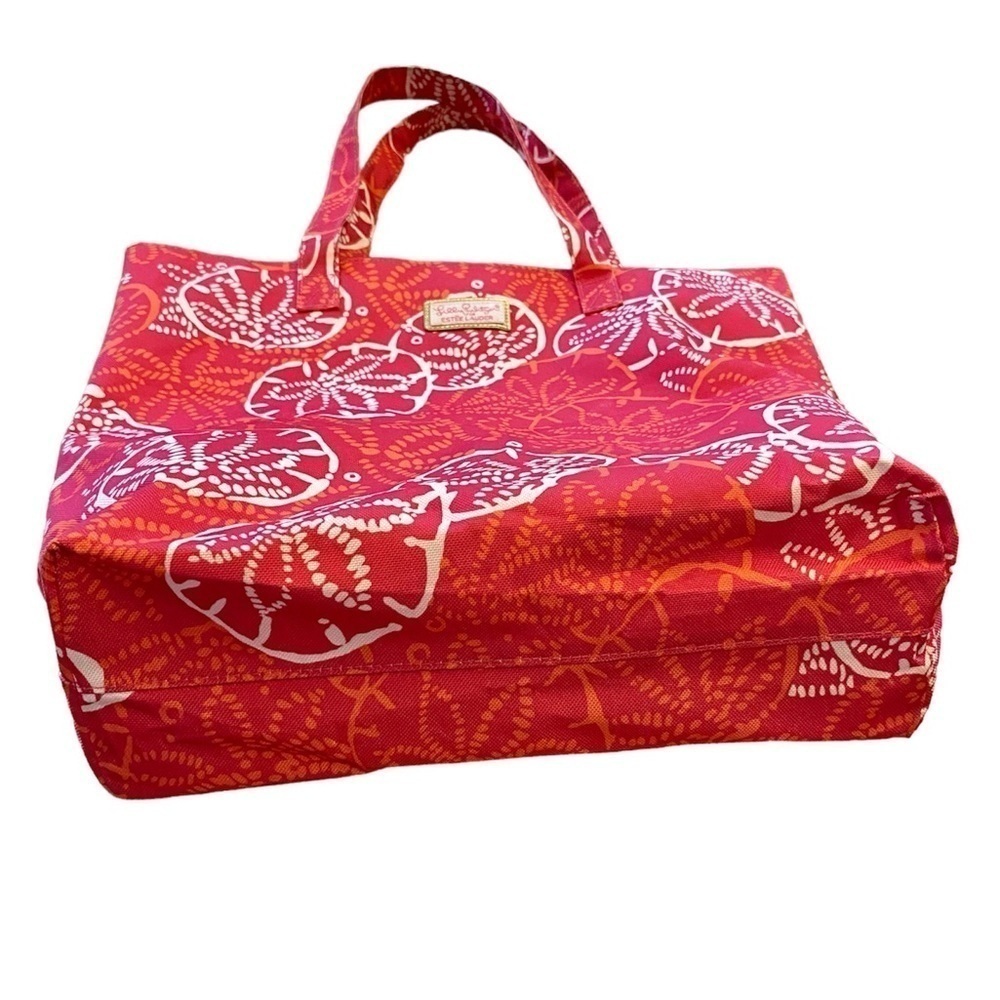LILLY PULITZER for Estee Lauder Sand Dollar Tote Pink/Orange - Picture 5 of 9